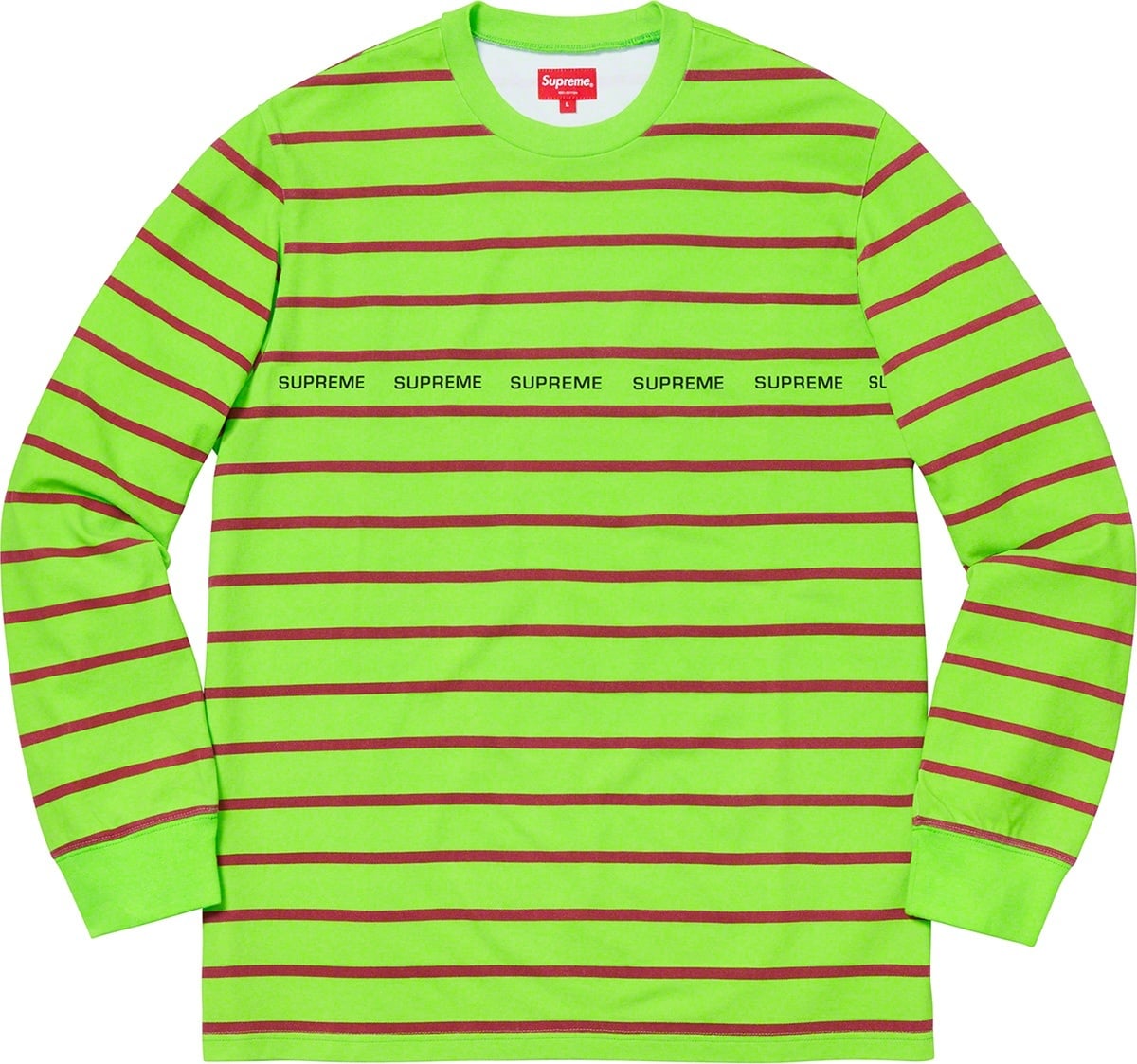 Printed Stripe Pique L/S Top view 2